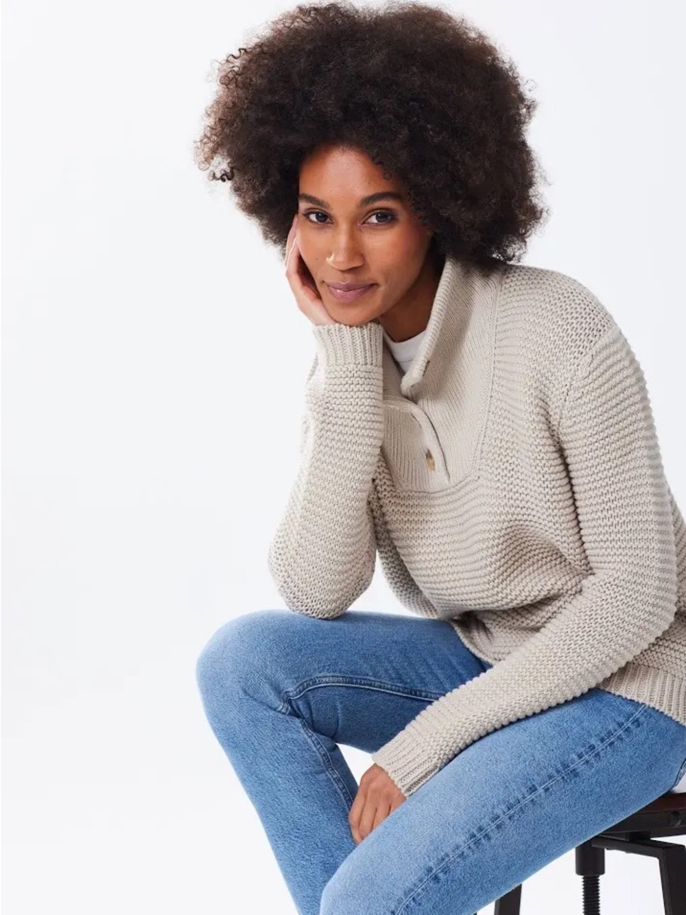 Alice Walk The Cotton Weekender Sweater Oatmeal Sz XL